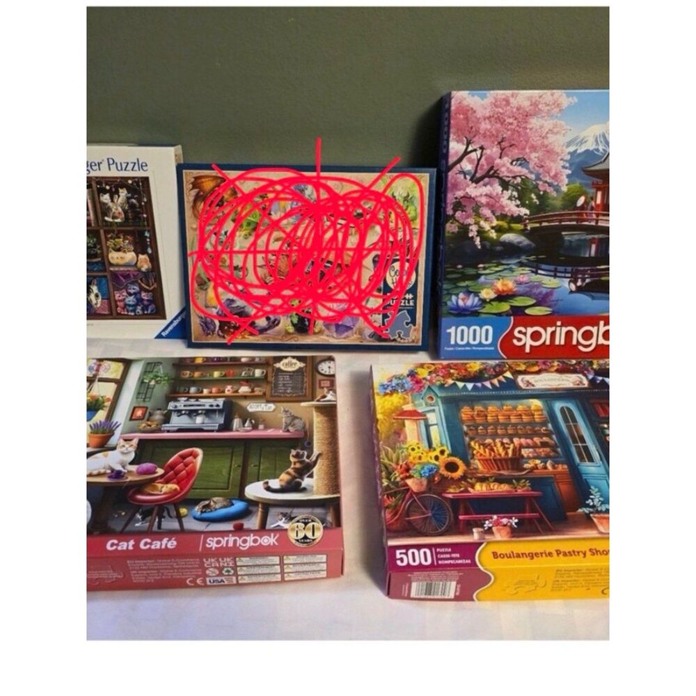 Lot Of 4 Jigsaw Puzzles 3-500 Pc, 1-1000 Pc